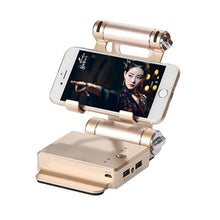 Load image into Gallery viewer, Portable 10400mAh Power Bank Foldable Phone Holder Charger Powerbank External Battery Poverbank with Bluetooth Audio Receiver