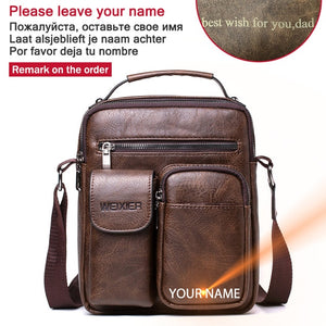 Men Shoulder Bag for 10.5" iPad Large Men Handbag PU Leather Man Shoulder Crossbody Bags Business Travel Man Messenger Bag Brown