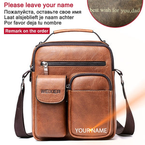 Men Shoulder Bag for 10.5" iPad Large Men Handbag PU Leather Man Shoulder Crossbody Bags Business Travel Man Messenger Bag Brown