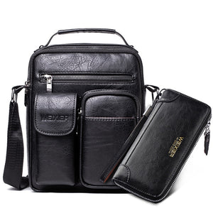 Men Shoulder Bag for 10.5" iPad Large Men Handbag PU Leather Man Shoulder Crossbody Bags Business Travel Man Messenger Bag Brown