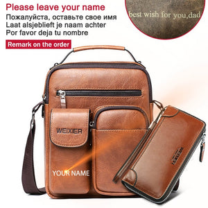 Men Shoulder Bag for 10.5" iPad Large Men Handbag PU Leather Man Shoulder Crossbody Bags Business Travel Man Messenger Bag Brown