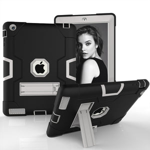 For iPad 2 iPad 3 iPad 4 Case Shockproof Case Kickstand Kids Silicone Full Body Protective Cover for iPad 2 3 4 1395 A1396 A1430