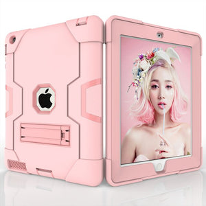 For iPad 2 iPad 3 iPad 4 Case Shockproof Case Kickstand Kids Silicone Full Body Protective Cover for iPad 2 3 4 1395 A1396 A1430