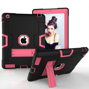 For iPad 2 iPad 3 iPad 4 Case Shockproof Case Kickstand Kids Silicone Full Body Protective Cover for iPad 2 3 4 1395 A1396 A1430